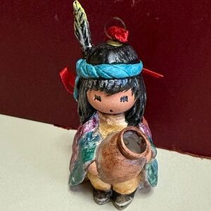 Vintage 1992 Goebel Ted DeGrazia Native American Child Ornament Seventh Edition